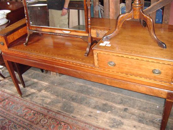 Georgian inlaid mahogany converted square piano(-)